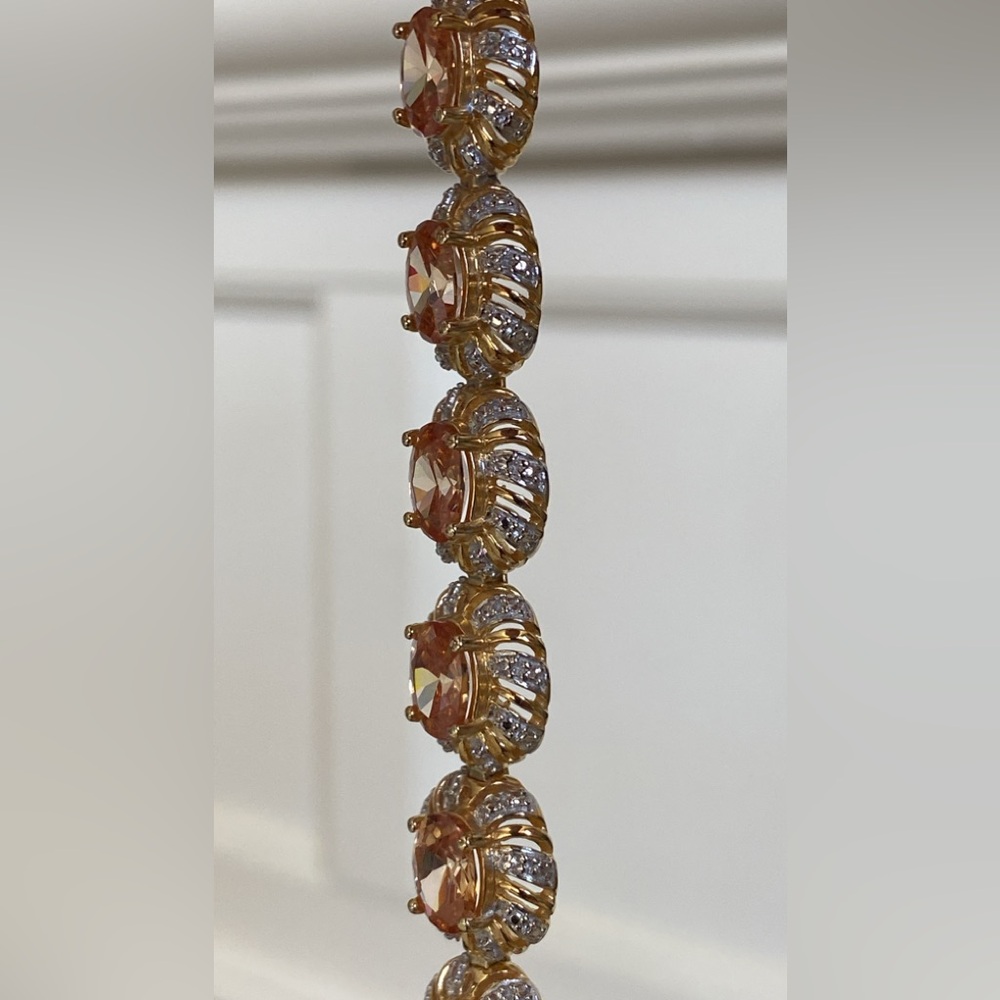 Ross Simmons 18k Gold Over 925 Sterling Silver Tourmaline Gemstones Bracelet - Picture 9 of 16